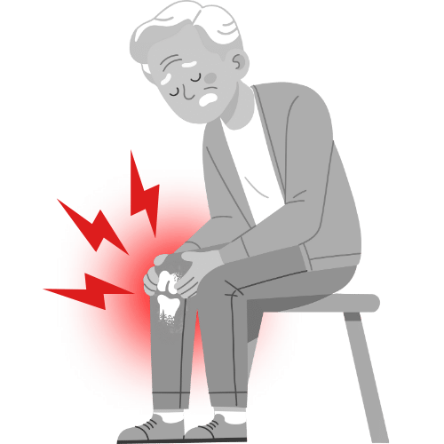 Senior with knee discomfort